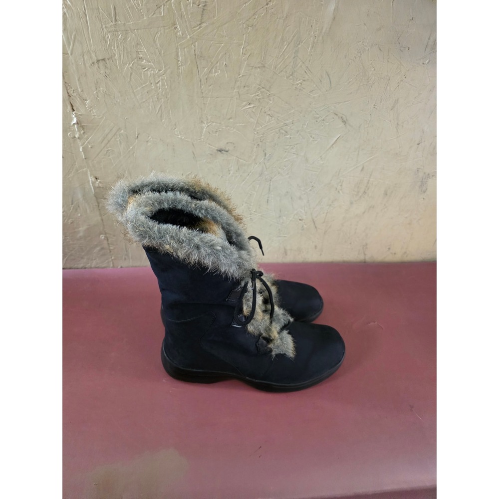Wanderlust Frisky Black Faux Fur Trim Winter Boots T05473 Womens 10M